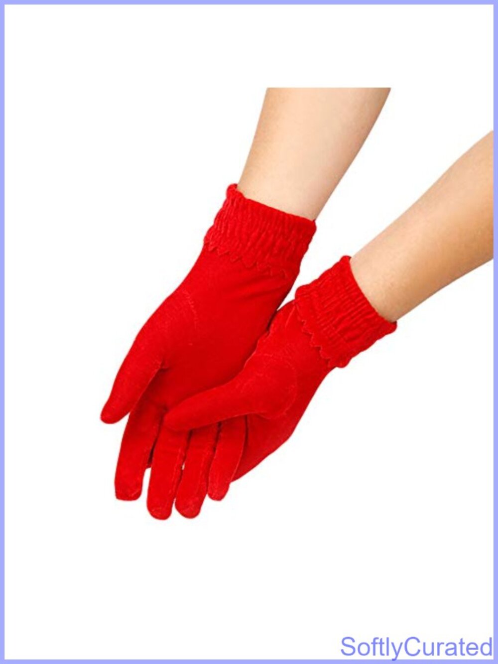 Velvet Opera Gloves Wrist Length Touchscreen Winter Gloves